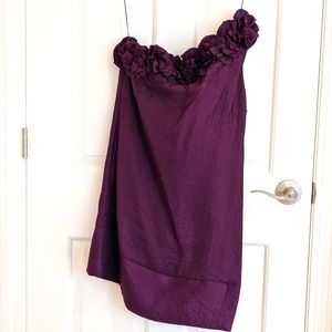 Maggy London Size 4 Off the Shoulder Mini Cocktail Dress in Plum